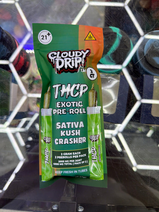 Cloudy Drip Exotic Thca preroll 2ct Sativa Kush Crasher