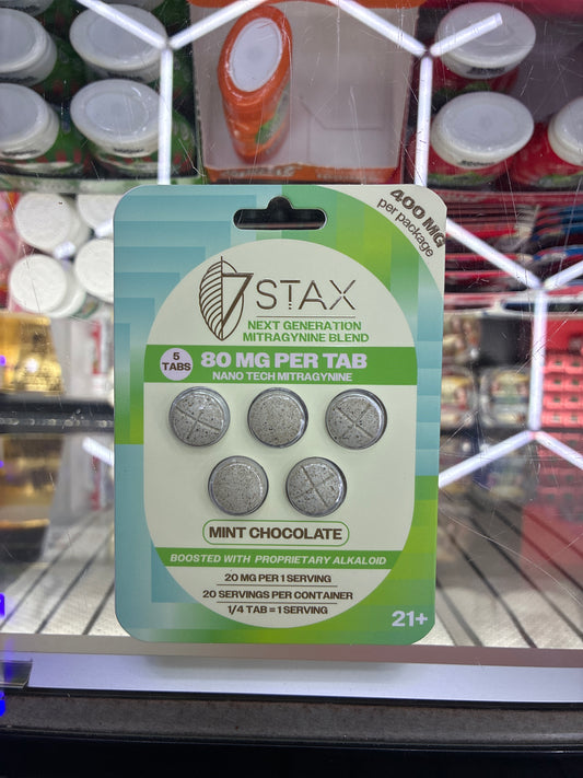 7stax proprietary alkaloid 80mg x5ct mint choclate