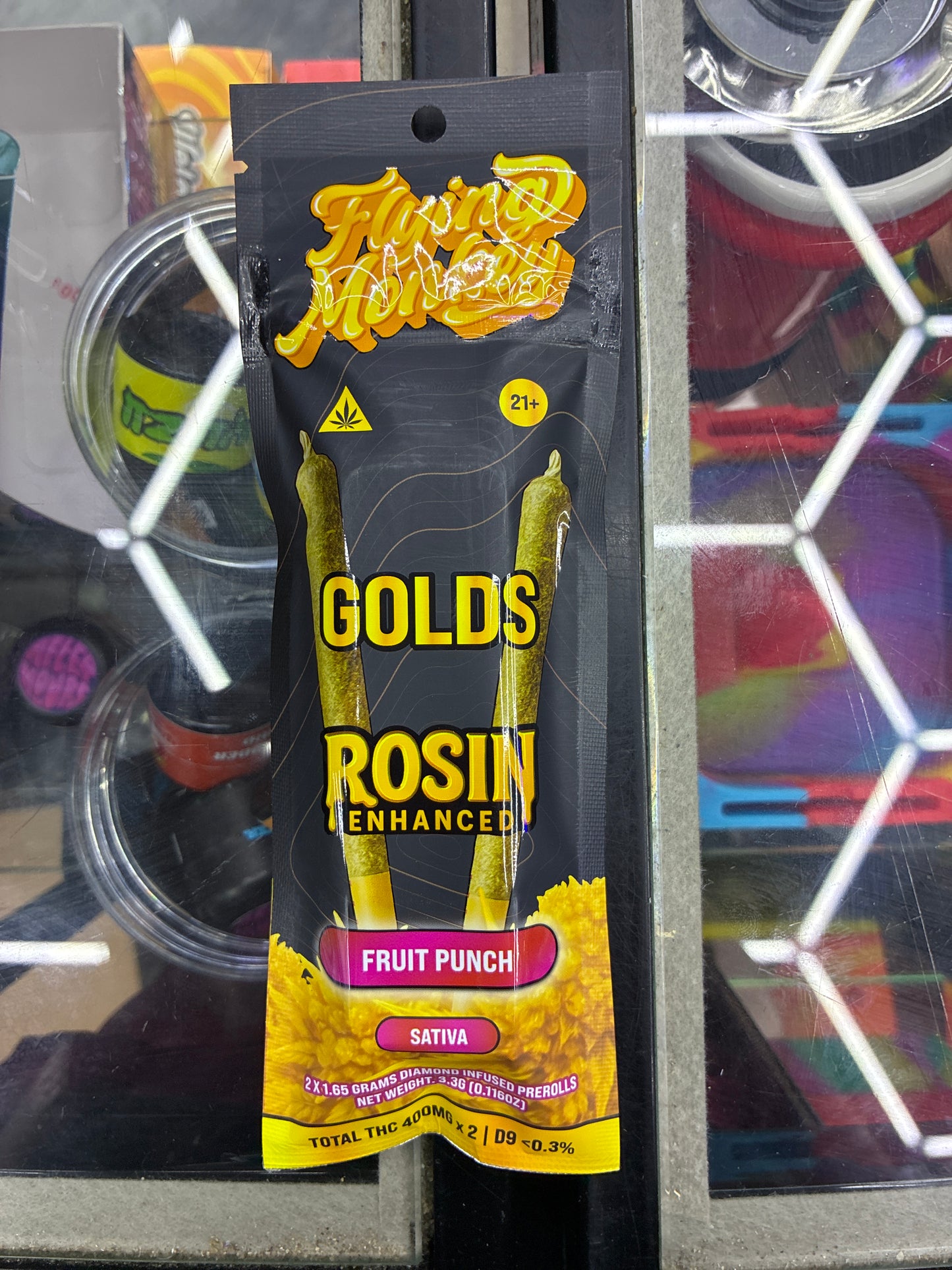 Flying monkey gold rosin enhanced fruit punch sativa
