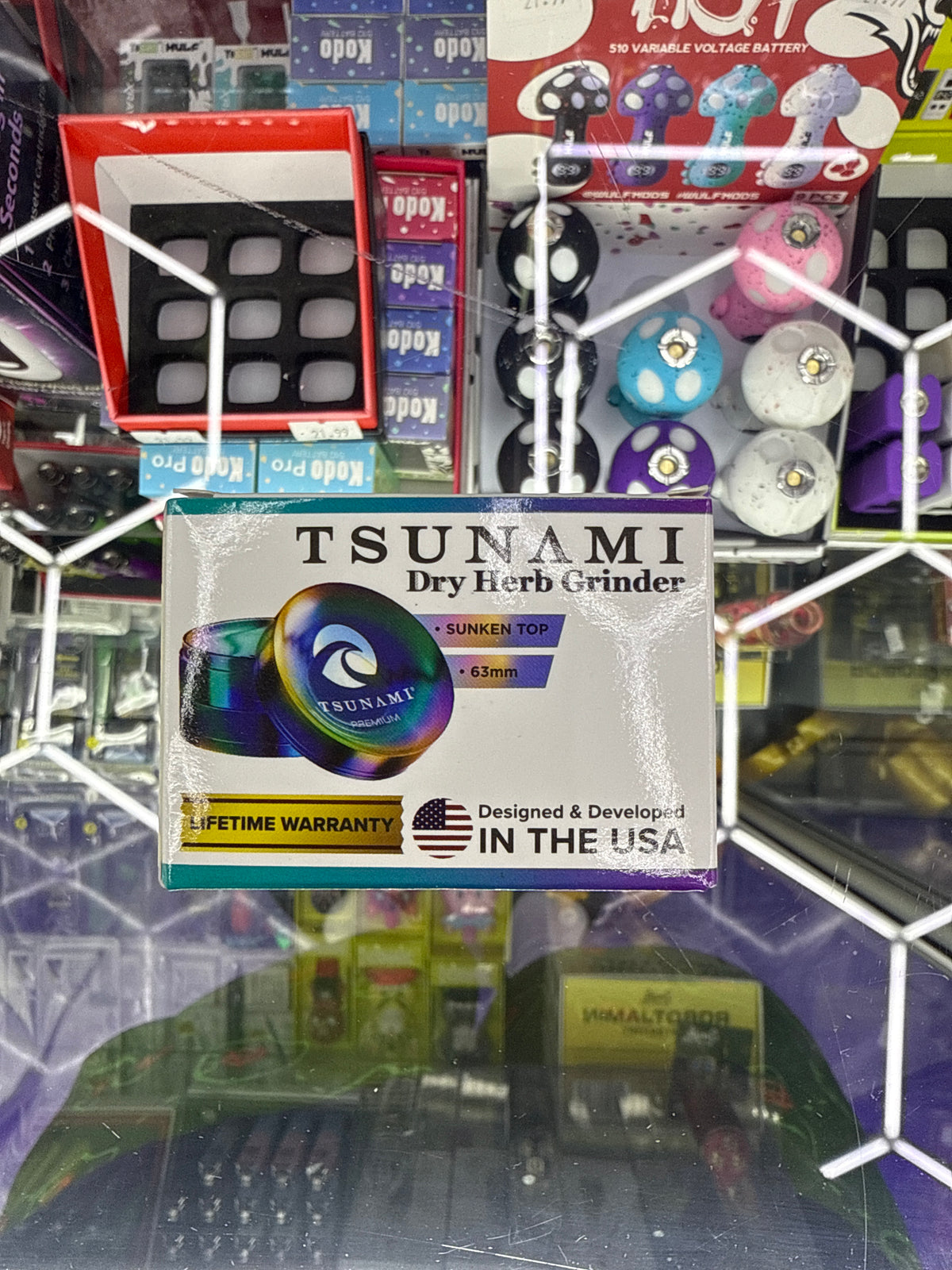 Tsunami dry herb grinder Rainbow