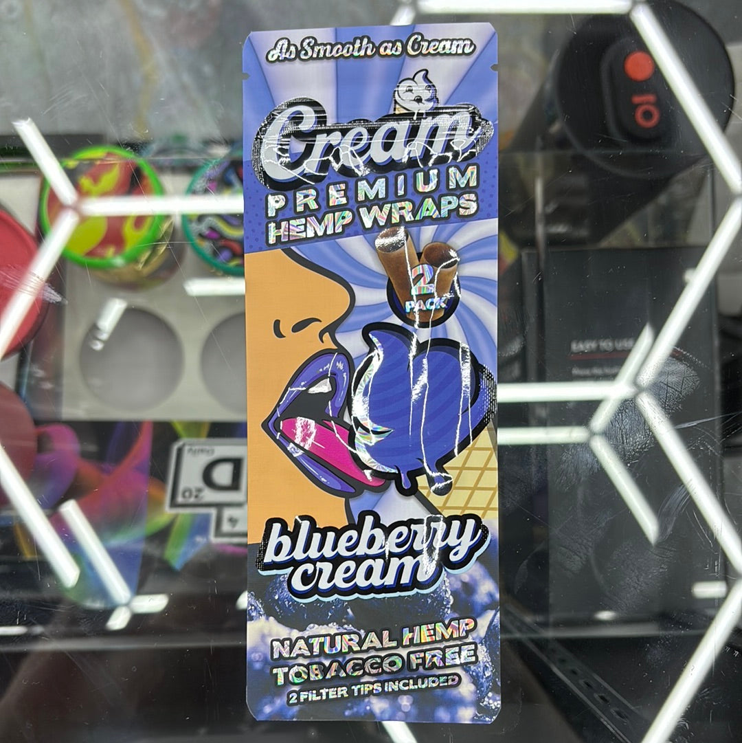 Cream premium hemp wraps blueberry cream