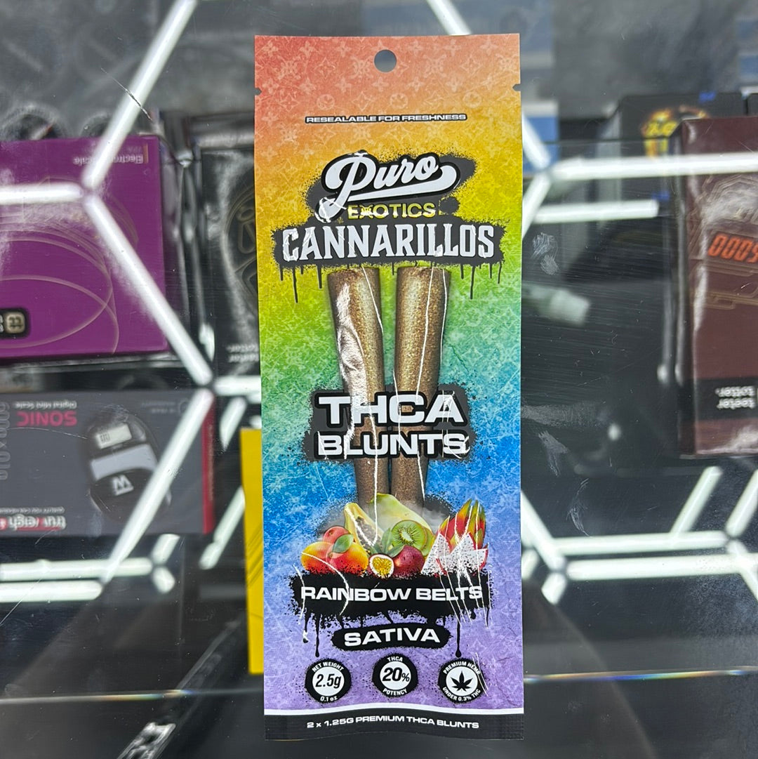 Puro exotics cannarillos rainbow belts 2.5G pre- roll blunts sativa