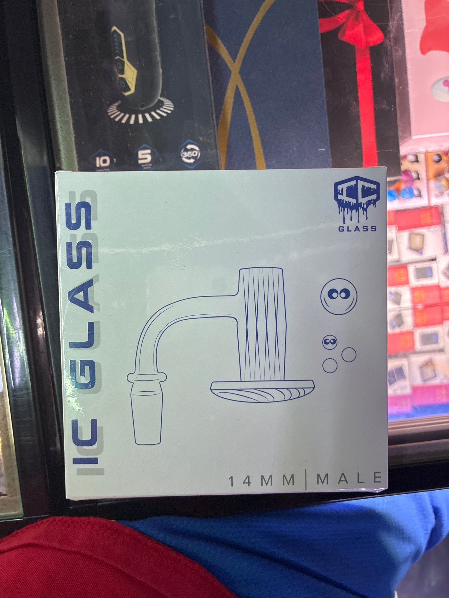 Ic glass carbon 14mm male with terp ball grabber