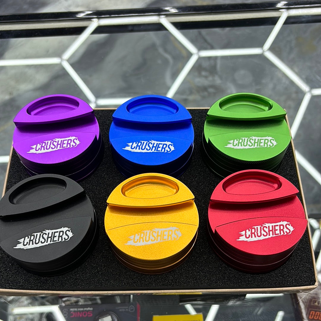 Crushers, grinder, ashtray, and joint paper holder