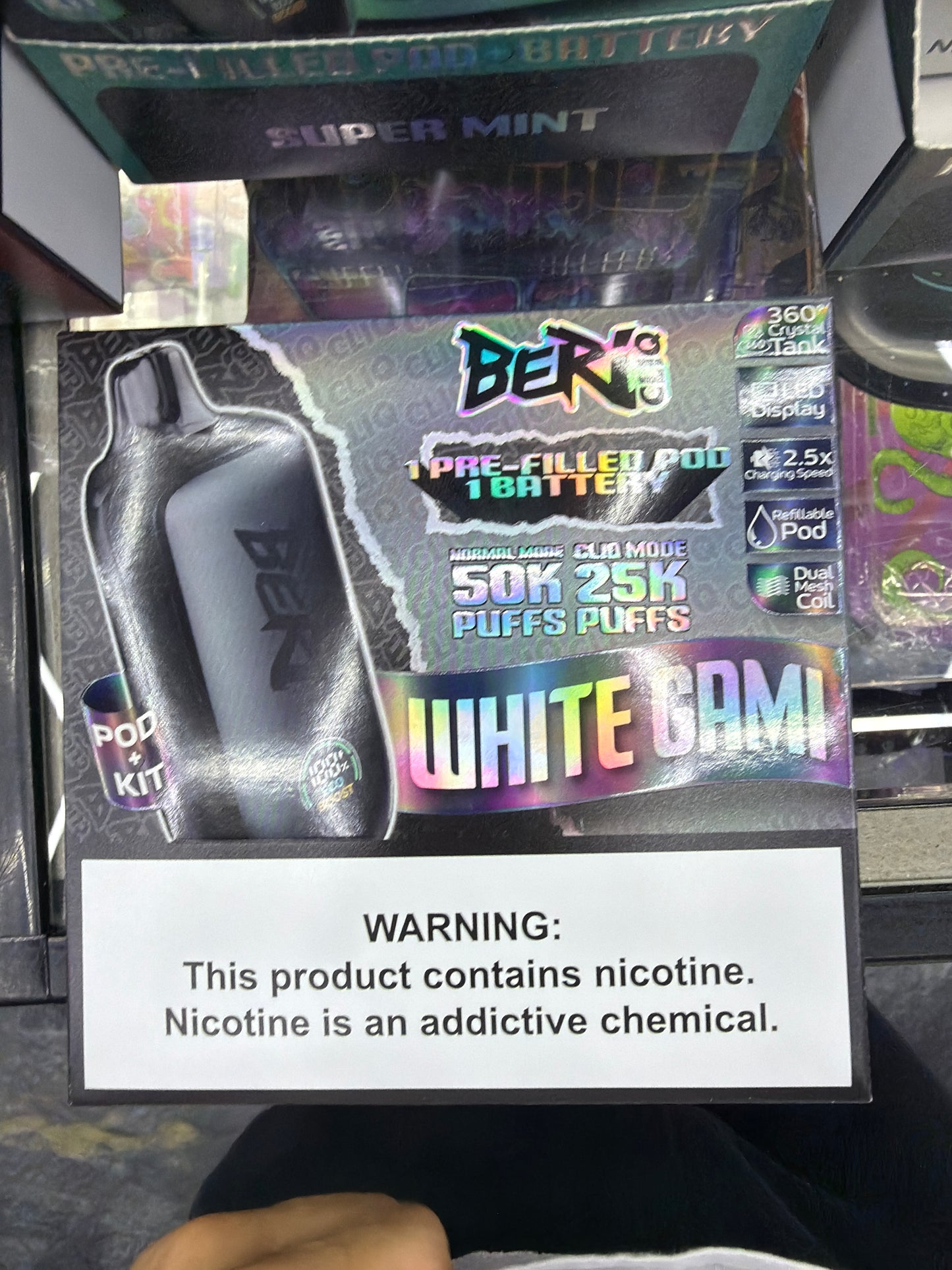 Beri Cliq 50K Puffs Pod + Kit (White Gami)