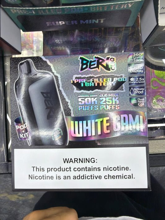 Beri Cliq 50K Puffs Pod + Kit (White Gami)