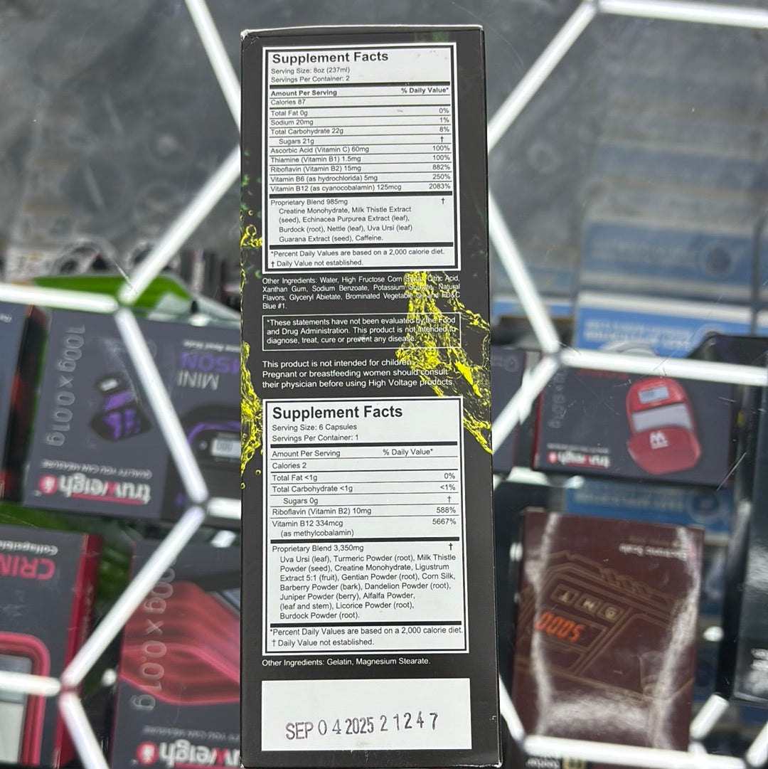 High voltage detox, double flush lemon lime flavor 16oz