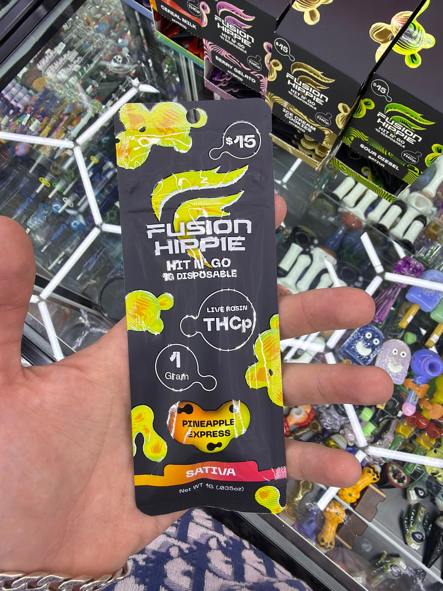 Fusion Hippie Hit N’ Go Live Rosin Thcp 1g Disposable Sativa Pineapple Express