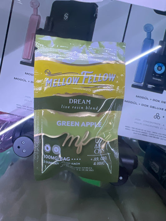 mellow fellow euphoria live resin blend 2ct 100mg green apple