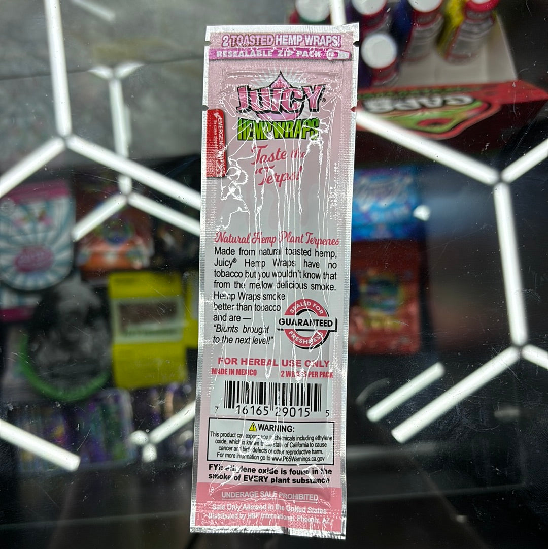 Juicy hemp wraps strawberry sherbet, terp enhanced