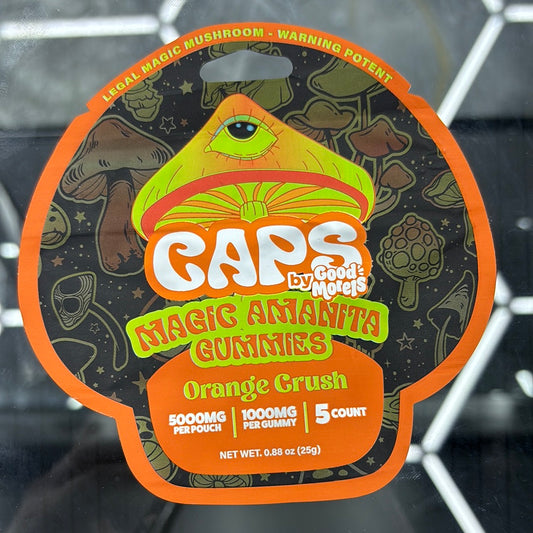 Caps, magical mushrooms, orange crush, 5000 mg