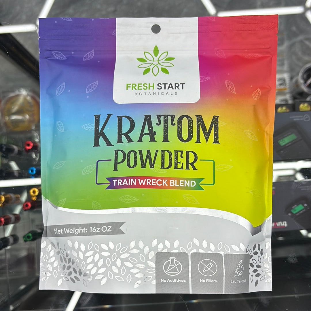 Fresh start botanicals Kratom powder train wreck, blend 16oz