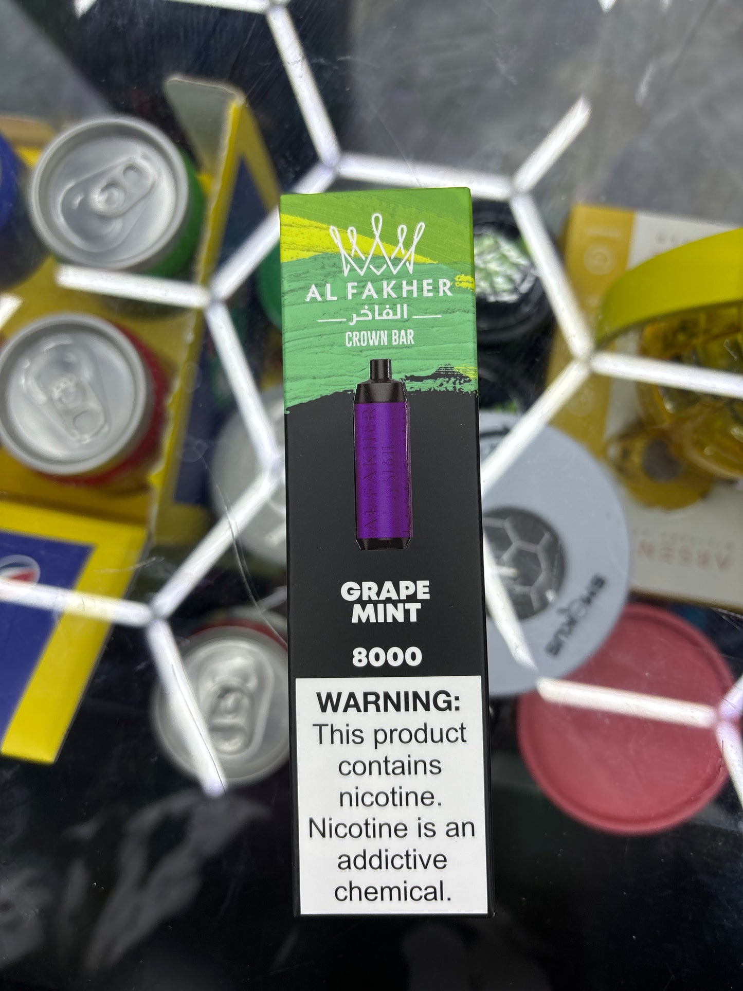 Al fakher crown bar grape mint 8000puffs