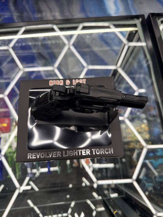 High and lost revolver, lighter torch, black