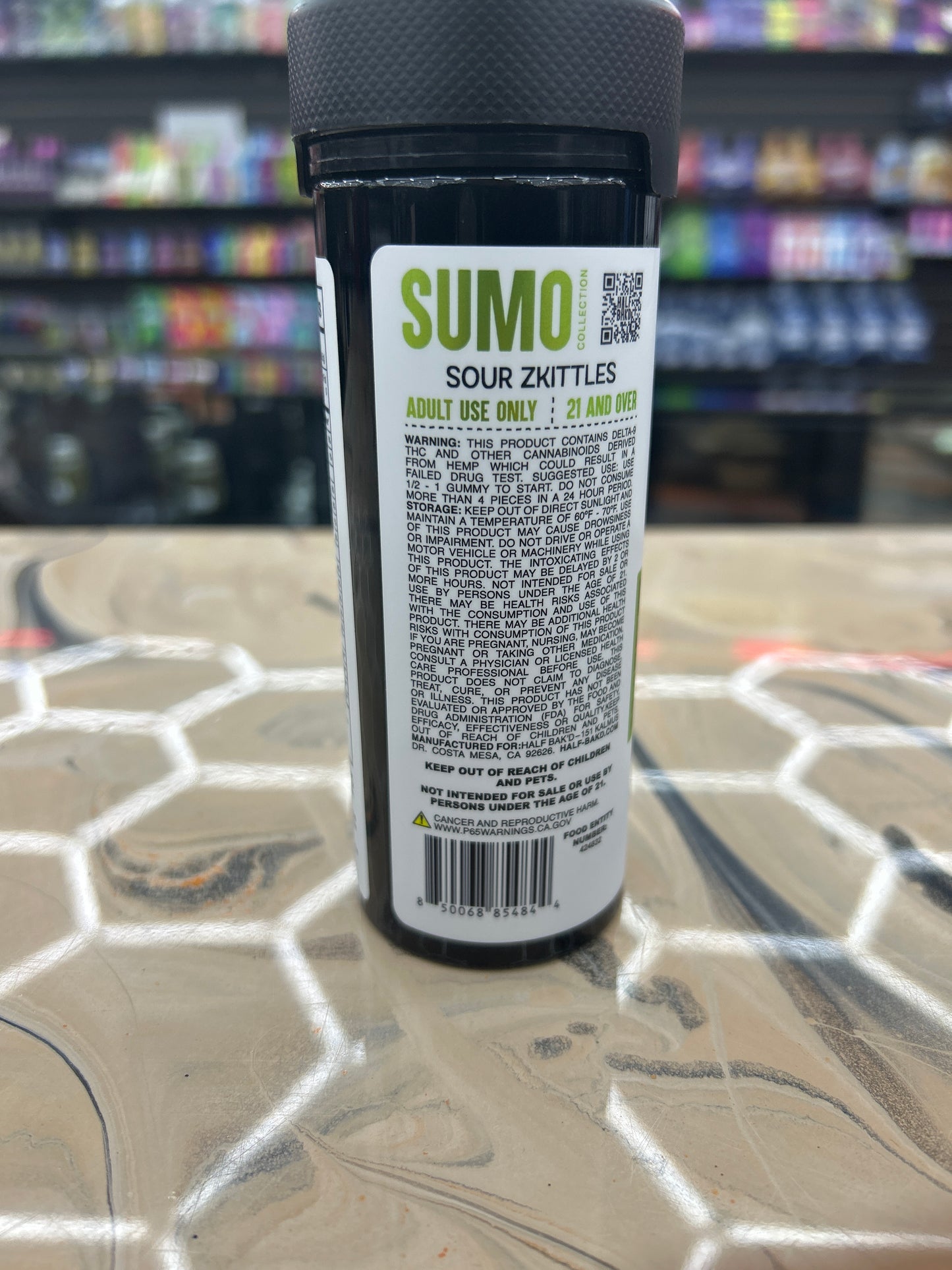 Half baked THCP sourd sumo gummy 10000mg 25ct jar sour zkittles