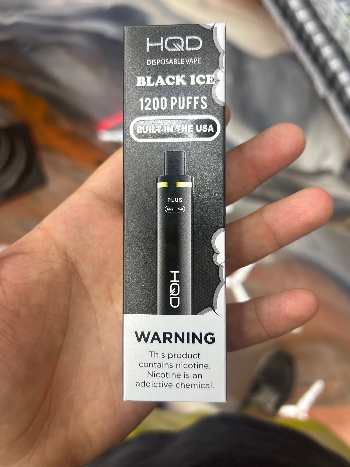 HQD black ice 1200 puffs curvie plus
