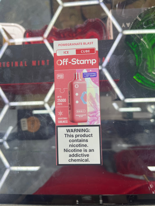 Off stamp ice cube 25K pomegranate blast