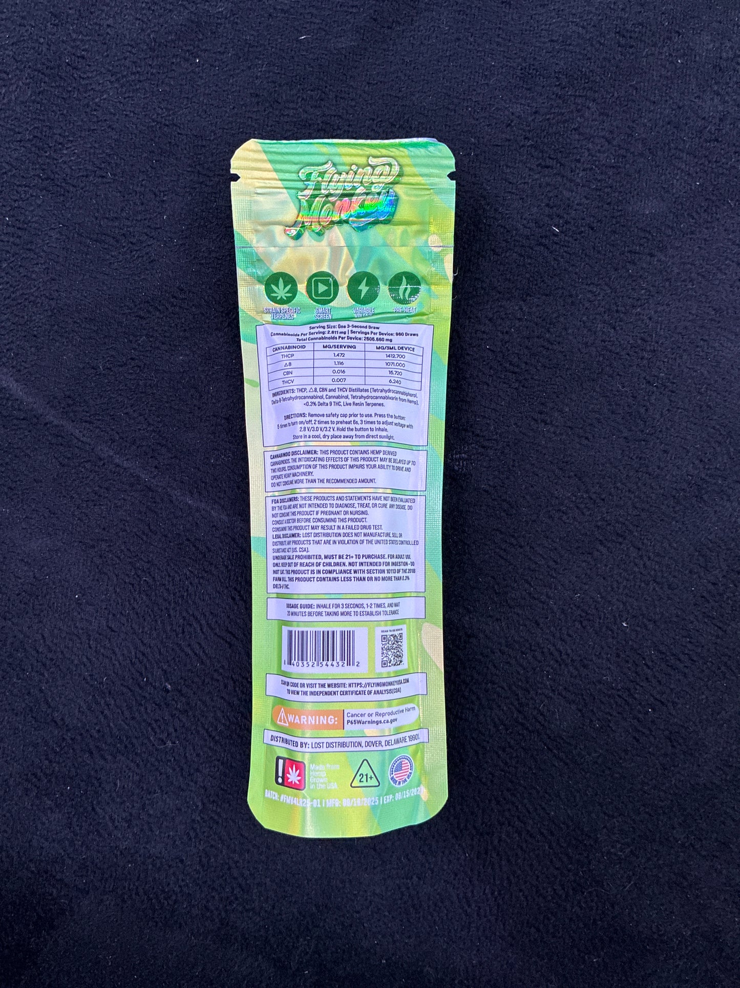 Flying monkey live resin enhanced 3g indica Pineapple Express