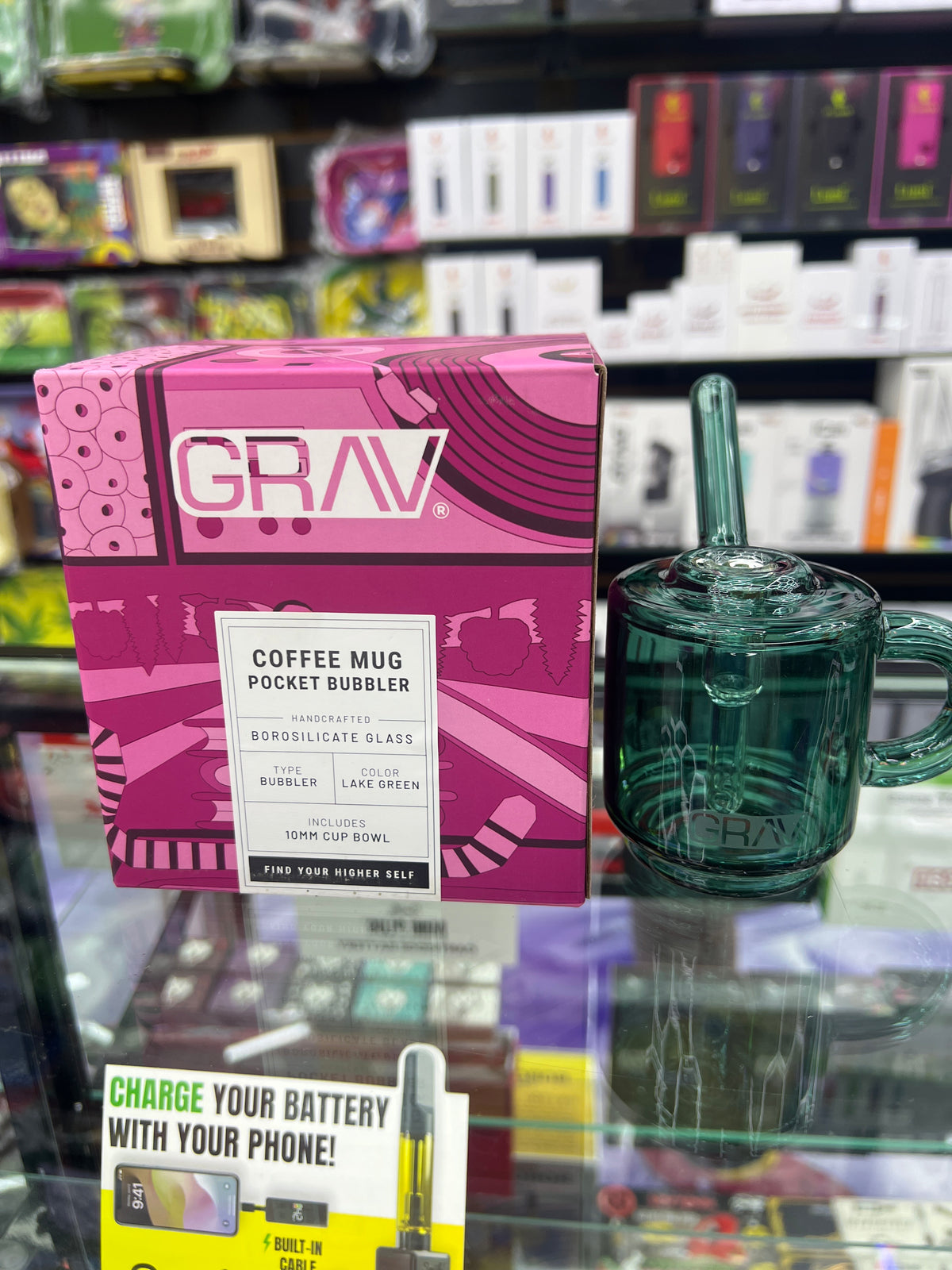 GRAV COFFEE MUG POCKET BUBBLER | LAKE GREEN