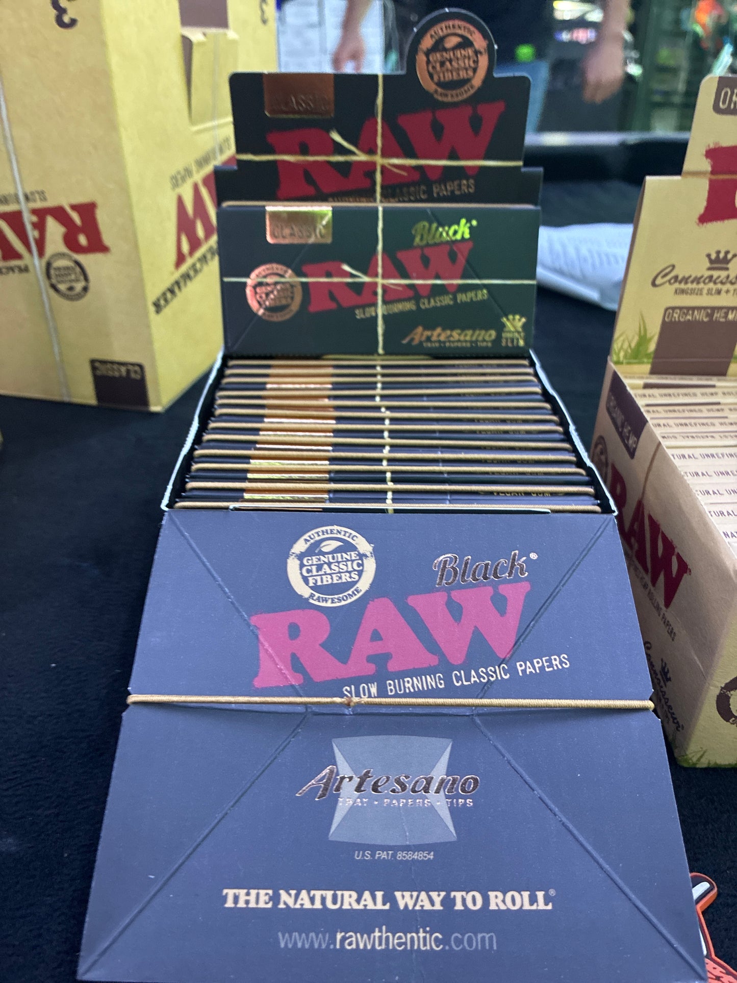 Raw black artesano king size slim, classic
