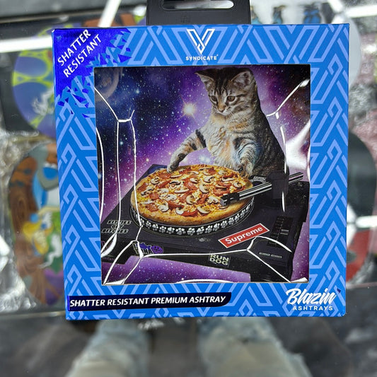 Syndicate cat pizza, shatter resistant premium ashtray/tray