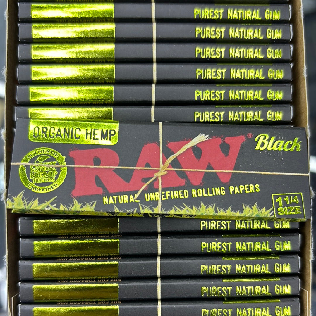 Raw organic hemp black 1/4papers