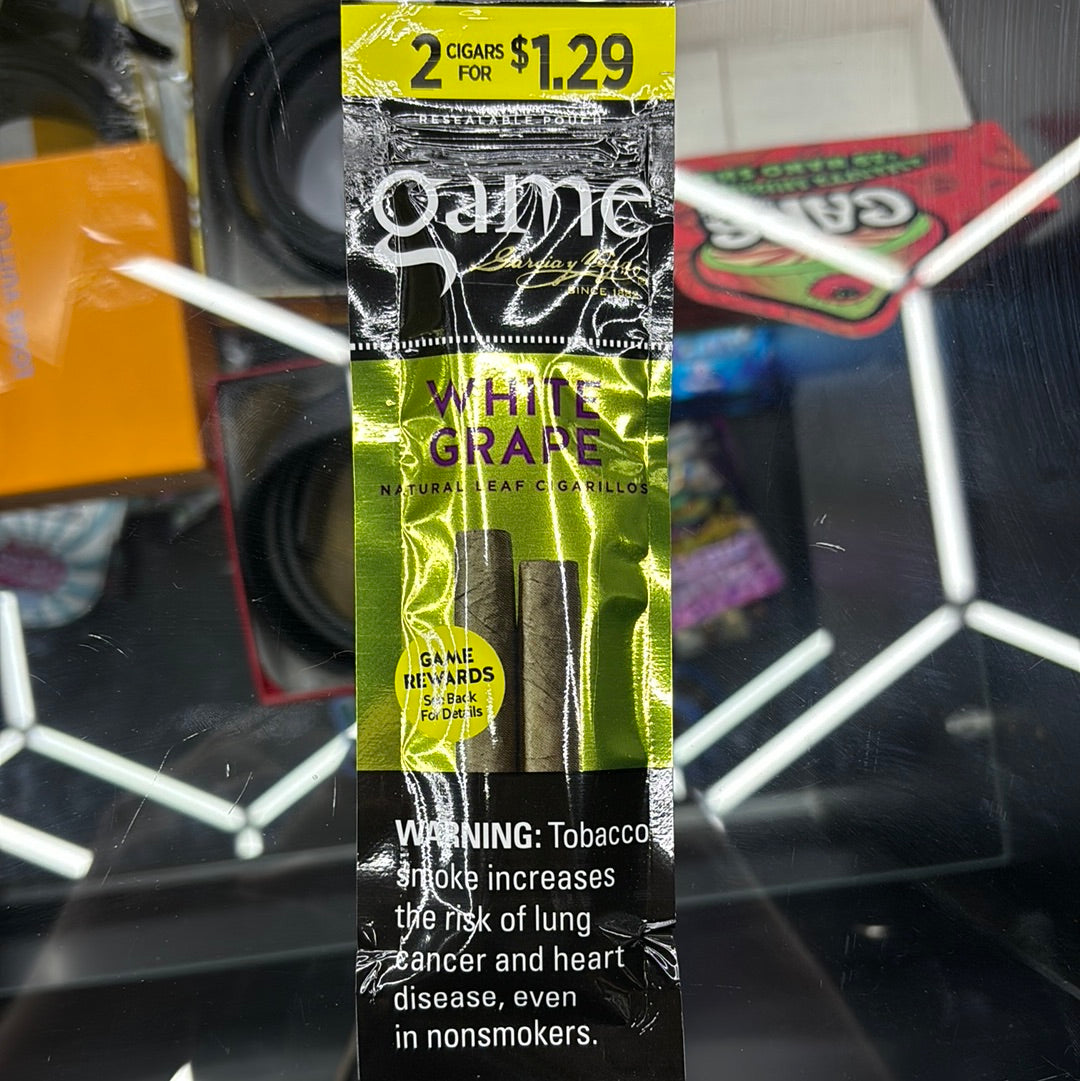 Game white grape cigarillos
