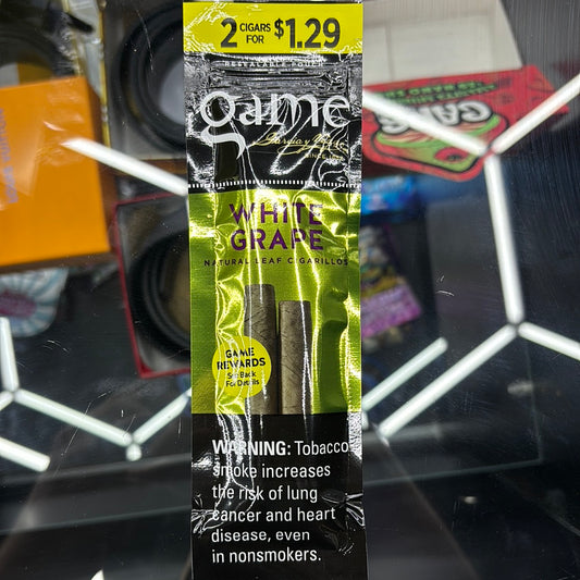 Game white grape cigarillos