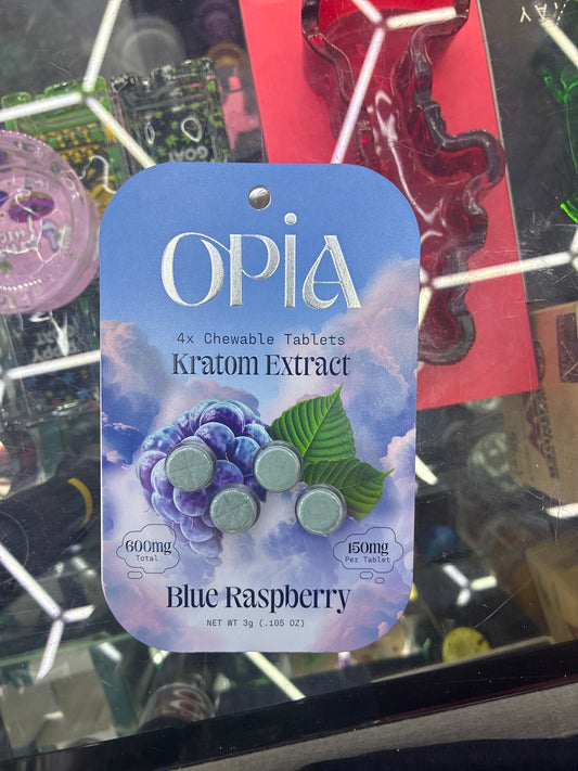 Opia kratom extract 150mg per 4ct blue raspberry