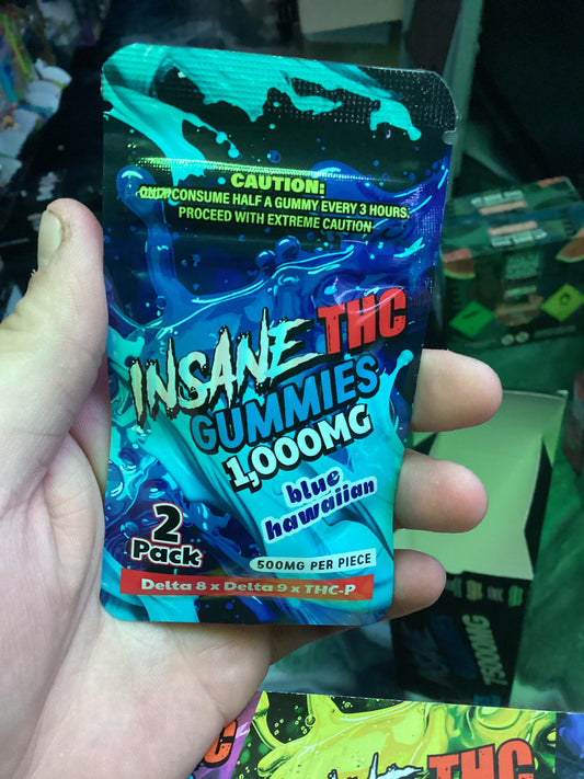 Insane THC gummy’s 1000 mg blue hawaiian