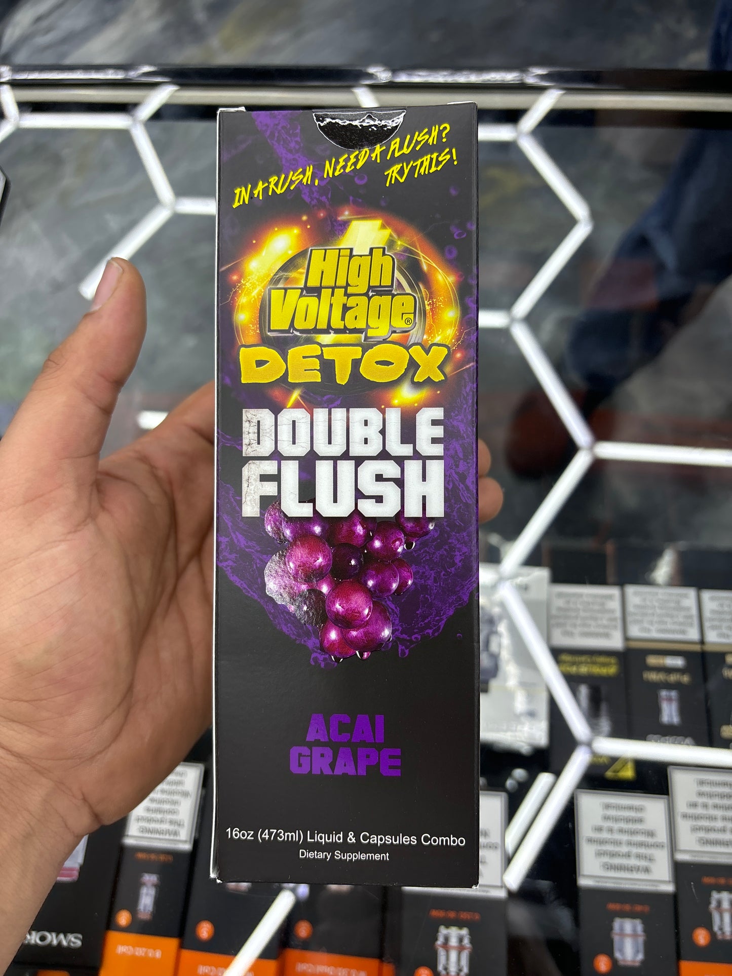 High voltage detox, double flush acai grape flavor 16oz