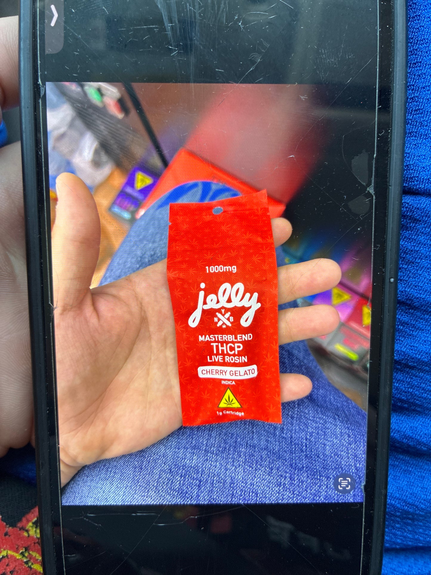 Jelly NYB masterblend 1g cartridge cherry gelato indica