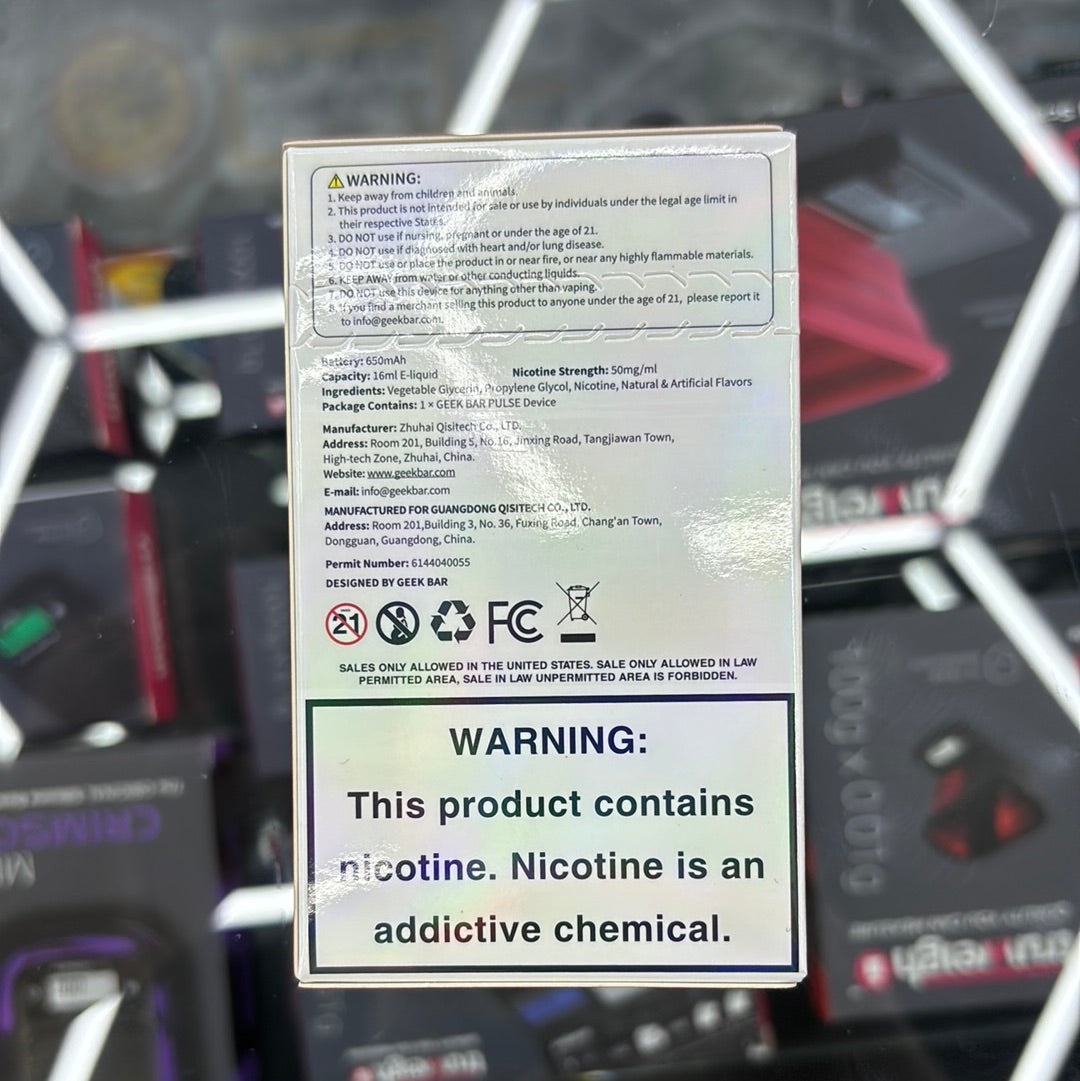 Geek bar pulse omg b burst