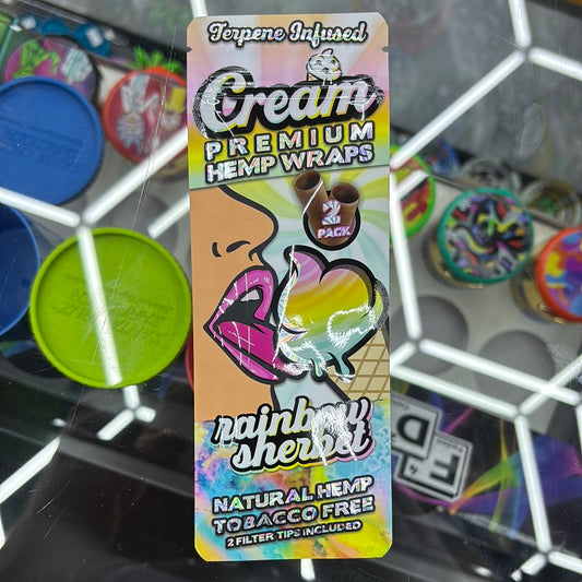 Cream premium hemp wraps rainbow sherbet