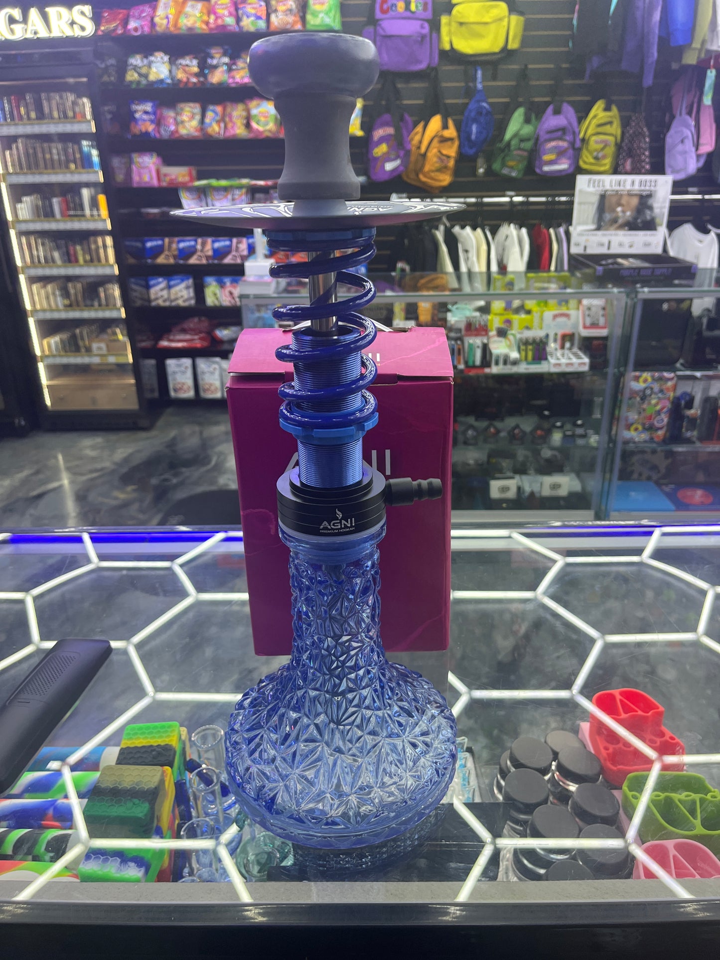 Agni premium hookah blue f1