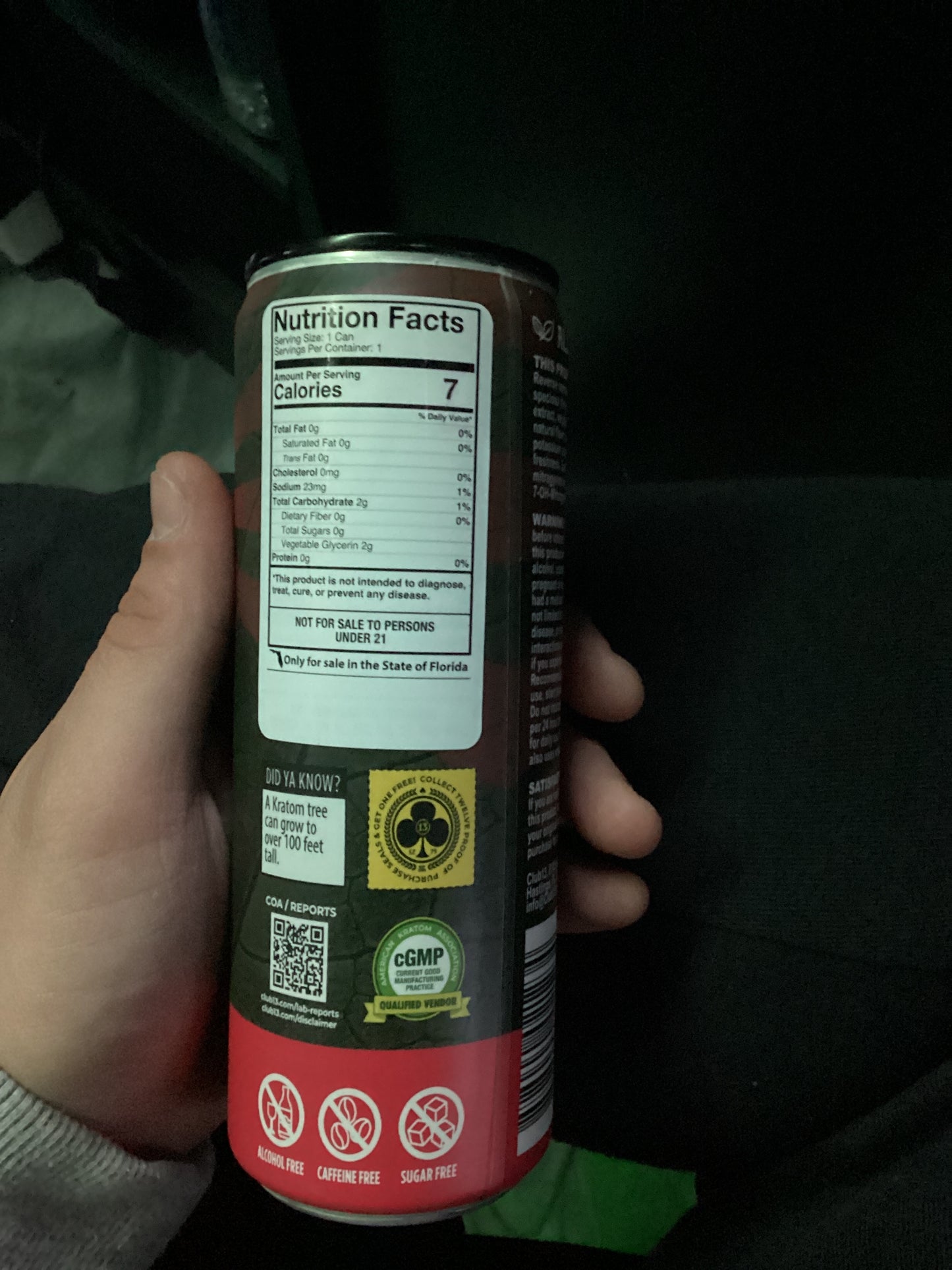 Club 13 kratom seltzer 75mit black cherry