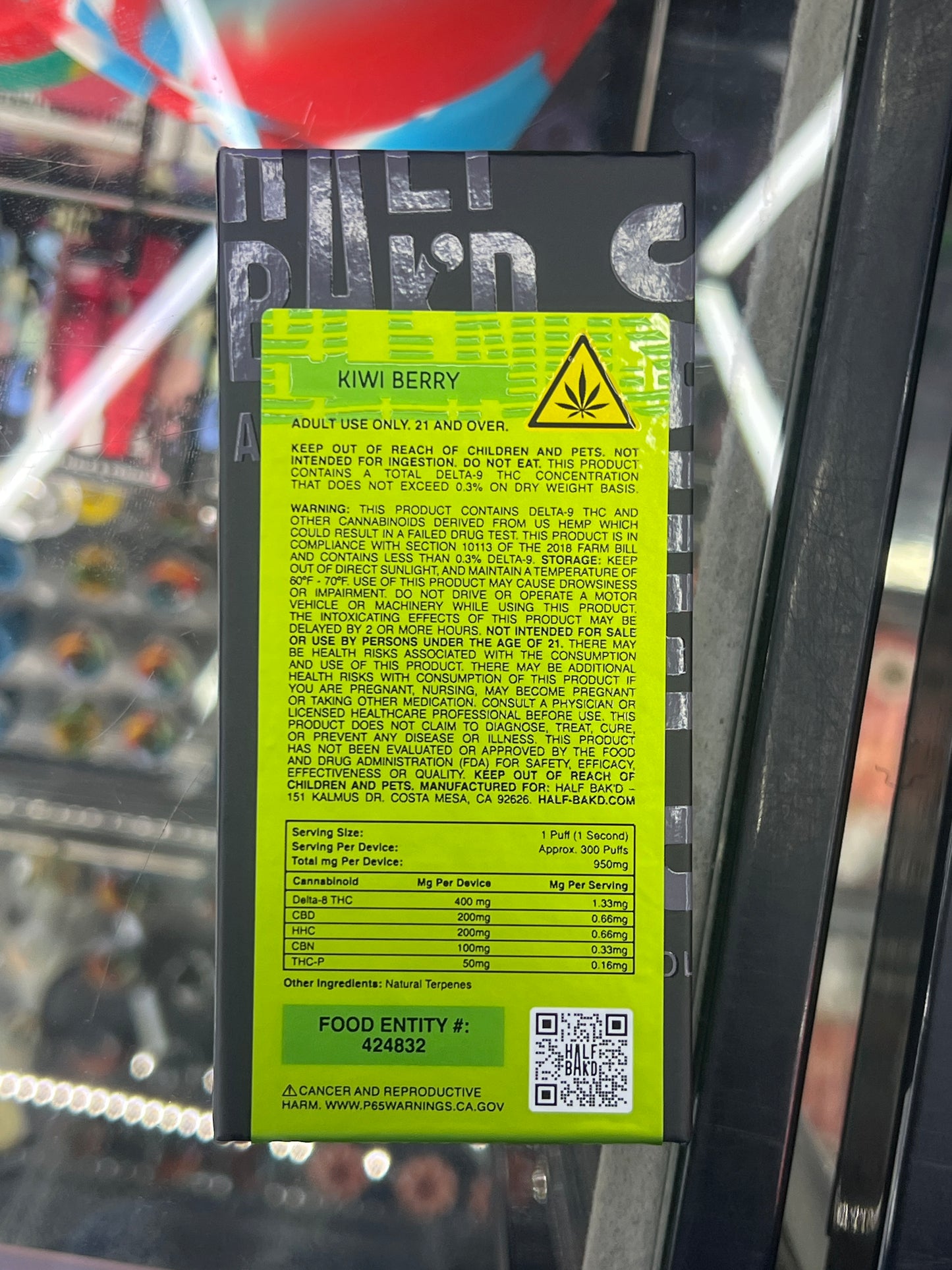 Half Bak’D hype blend thcp disposa vape 1g kiwi berry indica