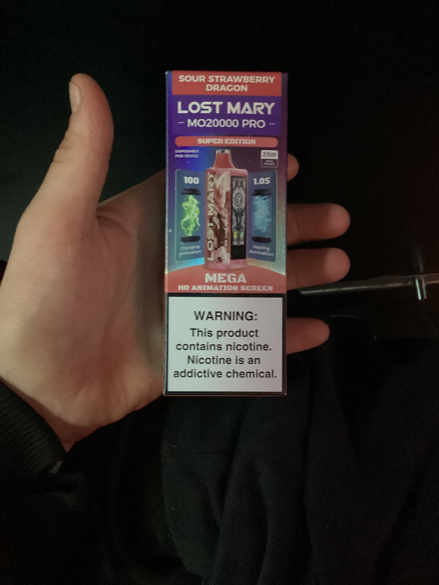 Lost Mary sour strawberry dragon 20,000 puffs