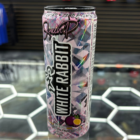 White rabbit, queen, passionfruit, Kratom seltzer