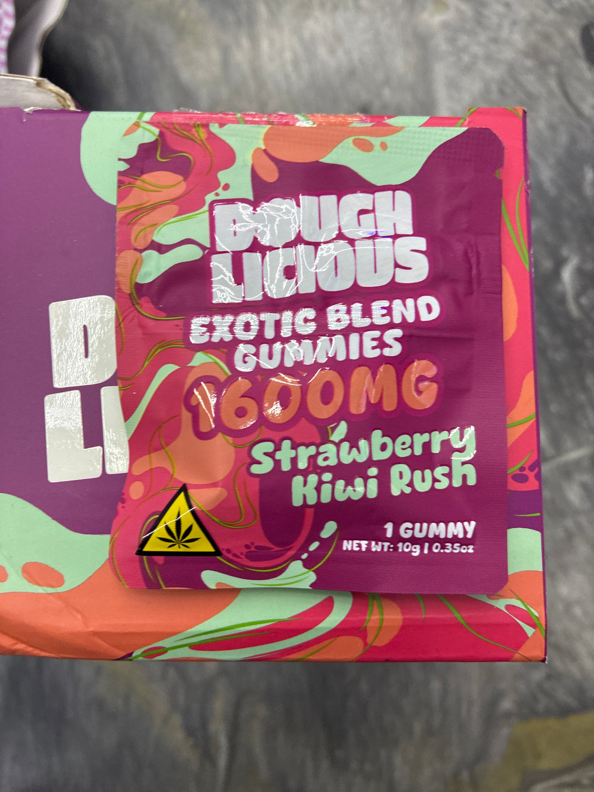 Dough Licious exotic blend gummies 1600mg strawberry kiwi rush 1ct