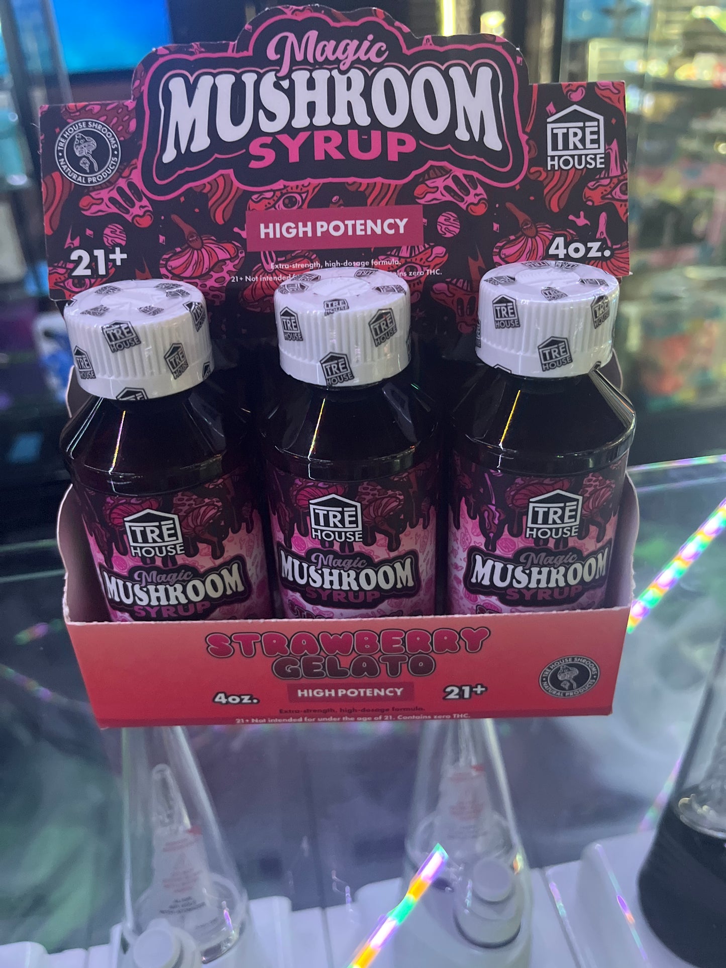 Tre house magic mushroom syrup strawberry gelato