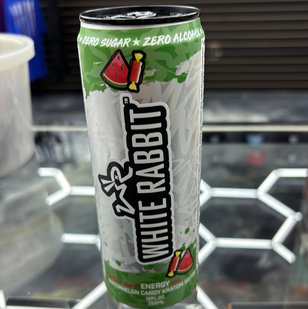 White rabbit, watermelon candy, Kratom seltzer