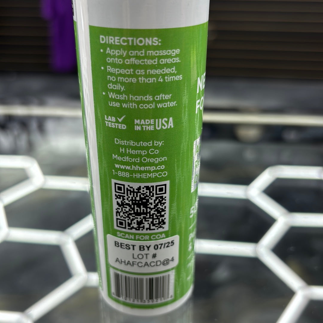 Hemp co nerve formula, advanced, recovery, cream, 5000 mg peppermint, and Menthol