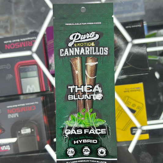 Puro exotics cannarillos gas face 2.5G pre- roll blunts hybrid