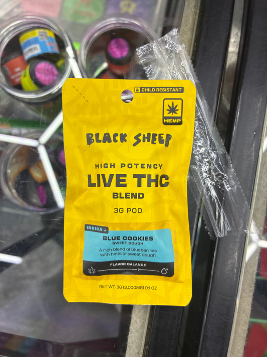 Black sheep live thca 3g pod blue cookies indica