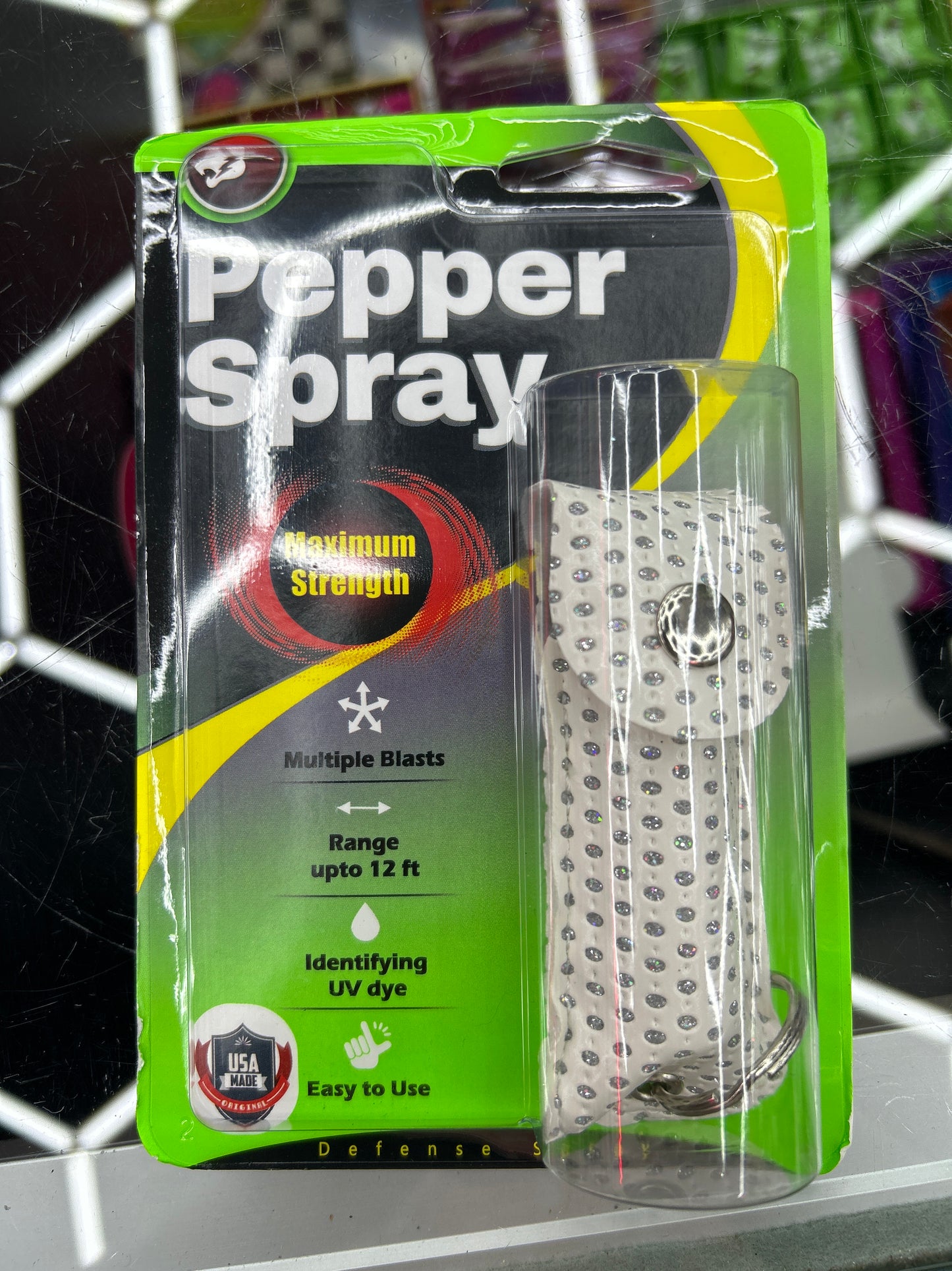 Cheetah Pepper spray defense spray white bling