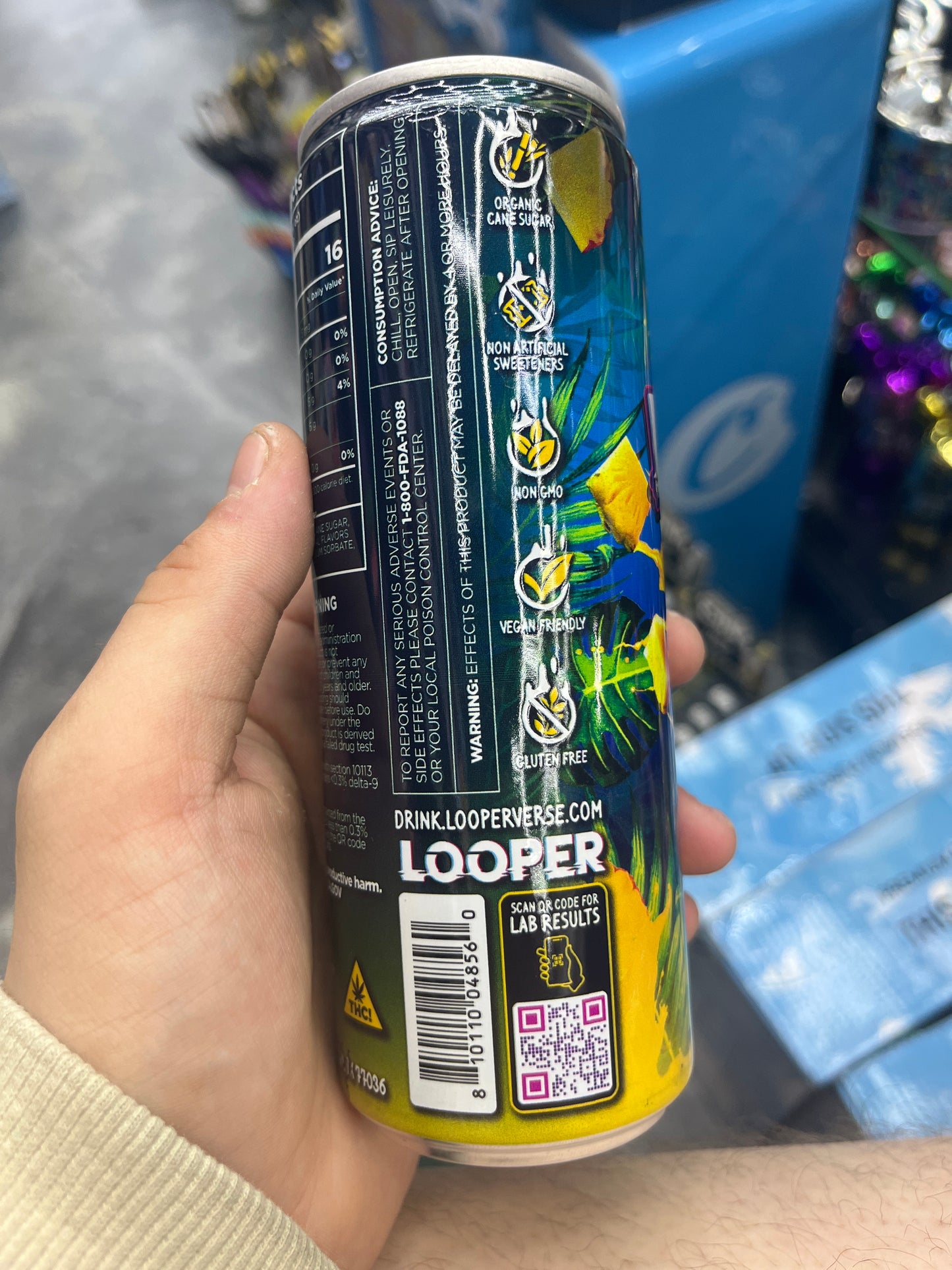 Looper delta soda pop pineapple 50mg 12floz