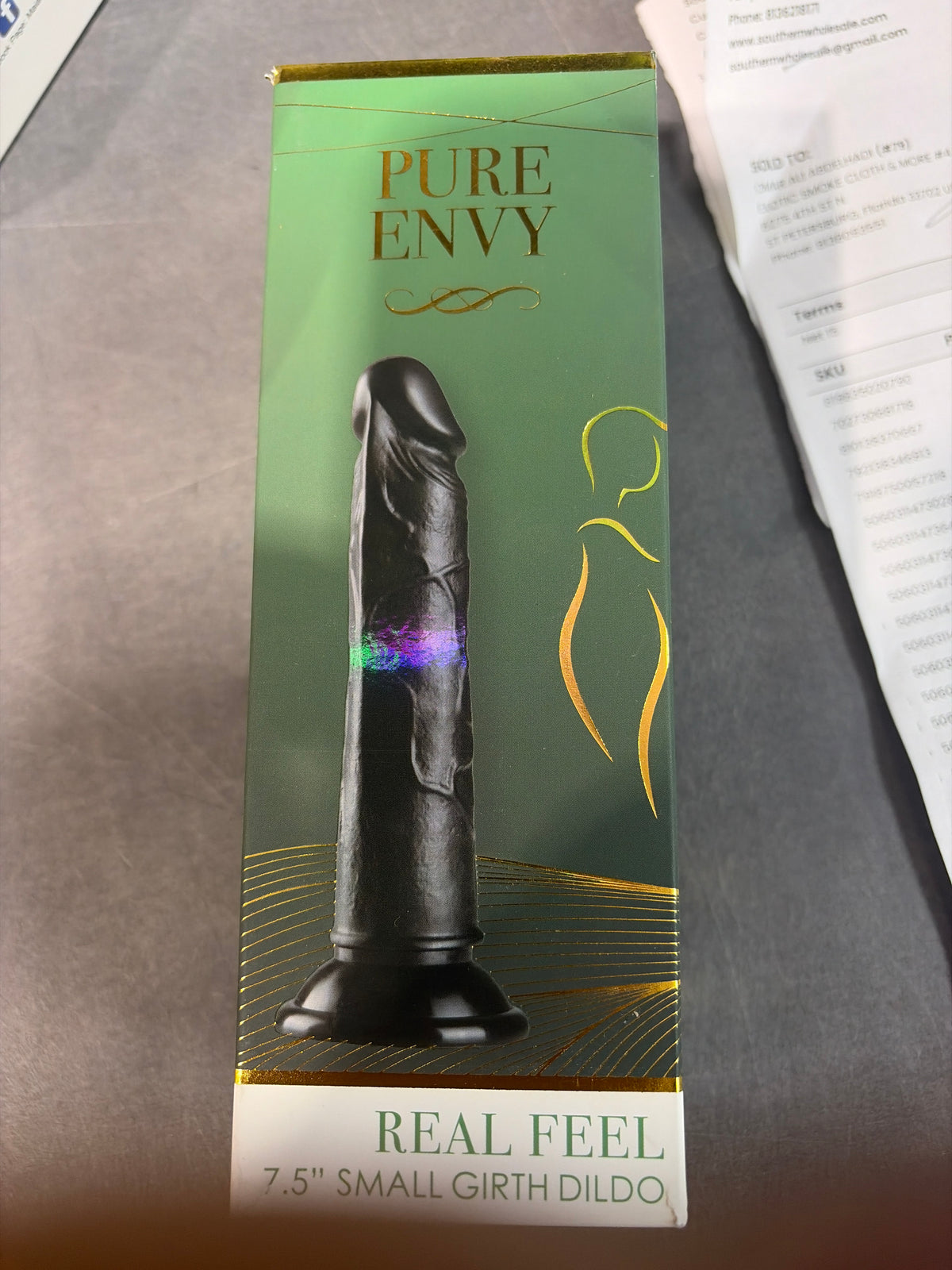 Pure Envy 7.5 small girth dildo black