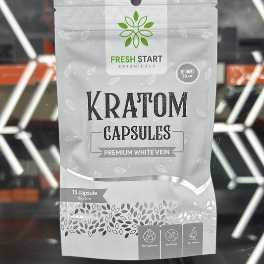 Fresh start botanicals Kratom capsules, premium white vein 15 capsules