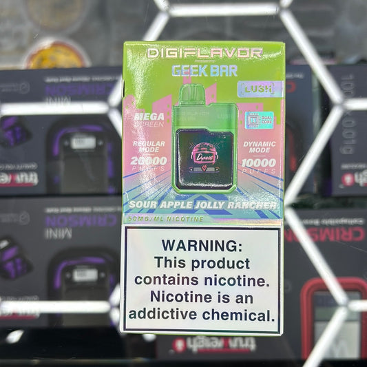 Geekbar 20,000 puffs sour apple jolly rancher